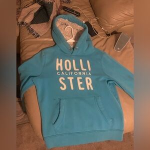 Hollister Men's light blue Hoodie Sweater